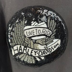Harley Davidson Beaded Crewneck Sweatshirt Size Medium